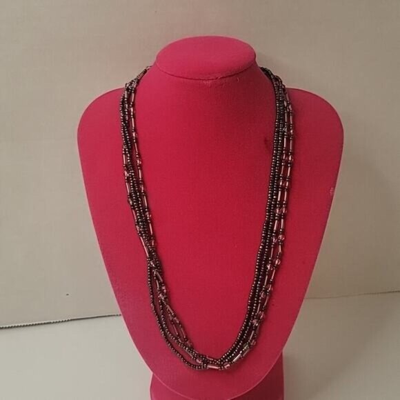 Premier Designs Multistrand Layering Retro Classic Copper Beaded Necklace - Picture 1 of 4
